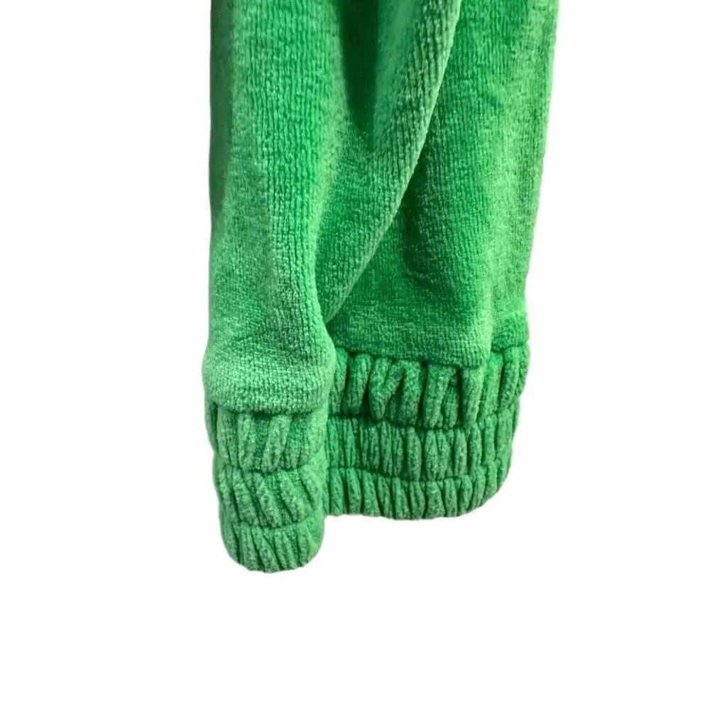 Iets Frans x Urban Outfitters Velour Jacket Woman Sz Medium Green Elastic Cuffs